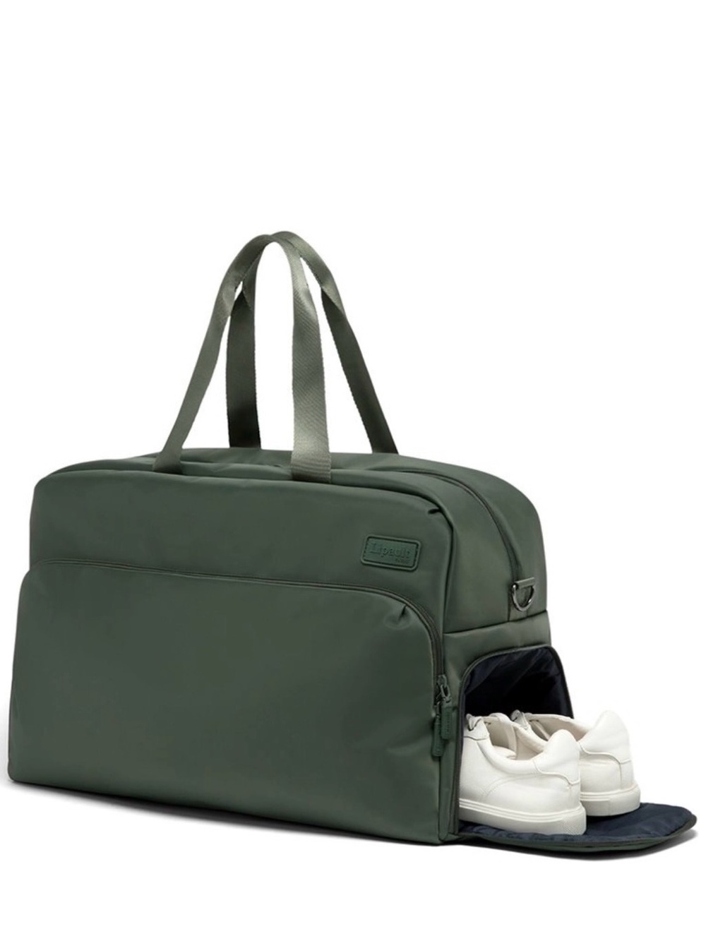 Lipault City Weekender Olive Green Travel Duffel Bag with Detachable Strap
